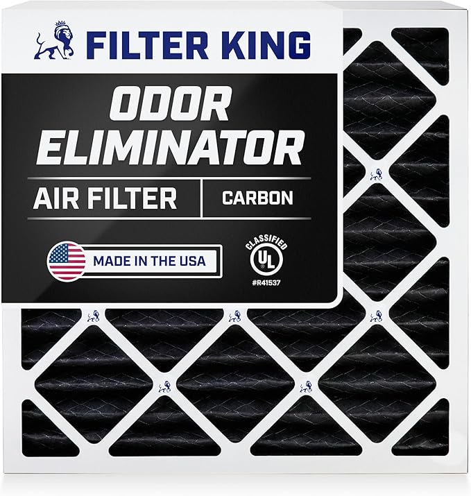 Filter King 14x30x1 Air Filter | 4-PACK | Carbon MERV 8 HVAC Pleated A/C Furnace Filters | MADE IN USA | Actual Size: 13.5 x 29.5 x .75"