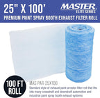 Master Airbrush Elite Paint Spray Booth Exhaust Filter Roll 25" x 100' - 18 Gram Heavy-Duty Fiberglass Paint Arrestor for Filtering Overspray Particles in Auto Body Shops & Refinish Booths