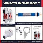 LiquaGen 4 Stage Reverse Osmosis and Deionization (RO/DI) Portable Space Saver Water Purification System | Water Filtration System for Aquarium Filter Processes + Manual Flush Valve (75 GPD)
