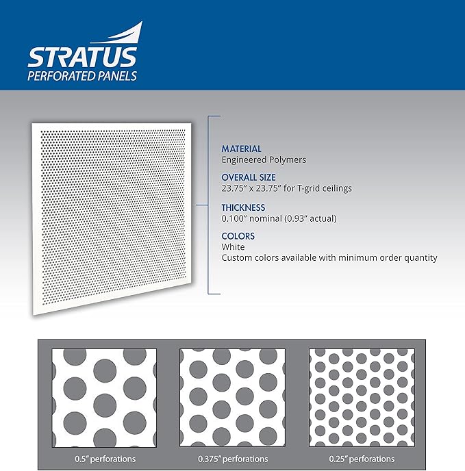 2'x2' Black Plastic Perforated Tile, 3 Pack, with 1/2" Holes