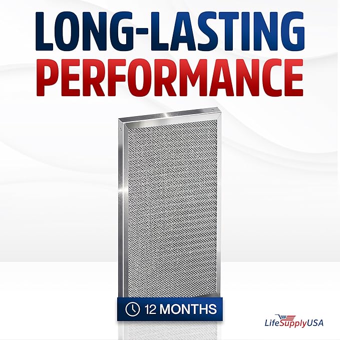 10x20x1 Electrostatic Air Filter, MERV 8, Washable, Reusable Furnace AC/HVAC Filter, Energy Saving, Easy to Clean, Long-Lasting by LifeSupplyUSA
