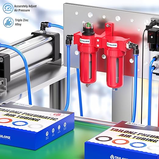 TAILONZ PNEUMATIC 0-150PSI 1/4 Inch NPT Aluminum Alloy Air Filter Drying System, Particulate Filter, Coalescing Filter, Desiccant Dryer Filtration and Drying
