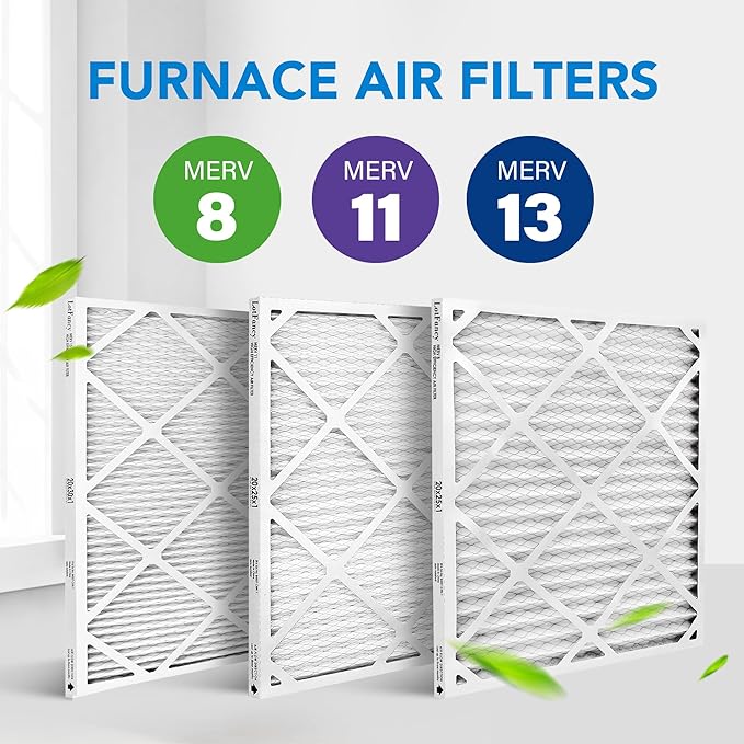 LotFancy 20x25x1 Air Filter MERV 11 6-Pack, Electrostatic Pleated AC Furnace Air Filter, Captures Dust, Smog & Pet Dander, Actual Size: 19.75"x23.75"x0.75"
