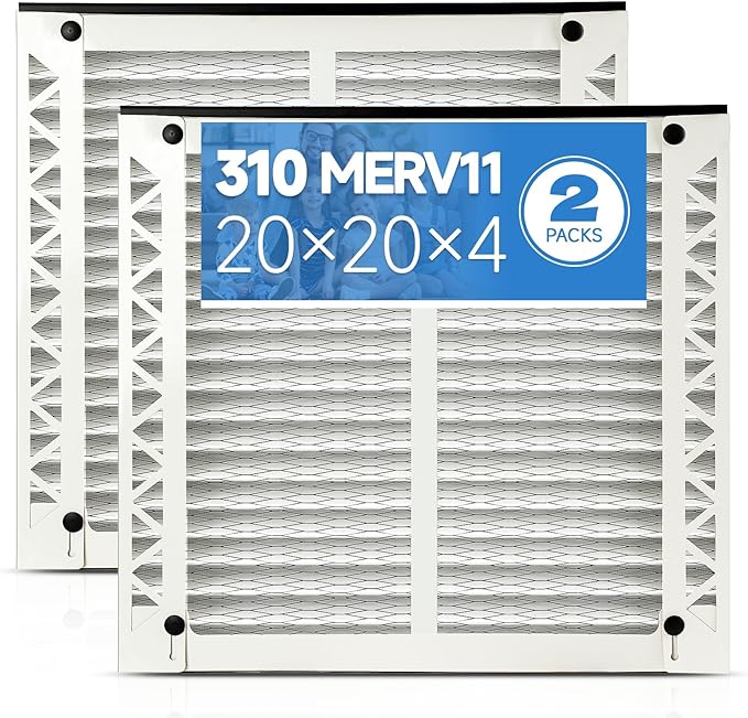 2 Pack 310 Replacement Filter Compatible with AprilAire Whole House Air Purifiers Model 1310 2310 3310 4300, Size:20x20x4(19.5" x 19.5" x 3.77") MERV 11 Pleated HVAC AC Furnace Filter