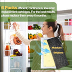 6 Pack Refrigerator Air Filter Replacements for PureAir PK-2 Produce Keeper Plus FRPAPK2RF, Antioxidant & Activated Carbon Filter Compatible with Frigidaire Gallery Models GRMC2273BF GRMC2273BD GRMG22