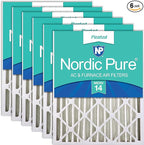 Nordic Pure 16x25x4 (Actual Size: 15 1/2 x 24 1/2 x 3 5/8) Pleated MERV 14 Air Filters 6 Pack