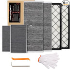 6-Pack HEPA Air Intake Filter & Upgrade Activated Carbon Cabin Air Filter Kit, Replacement for 2020-2025 Model Y Juniper Refresh Accessories (Premium/Performance), Replaces # 165837500A, 165837600A