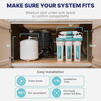 NU Aqua 7-Stage (12 Step Filtration) UV & Alkaline Under Sink Reverse Osmosis Water Filter System - 100 GPD RO Filtration & Remineralization - 100GPD Undersink - Home Kitchen Drinking Purifier