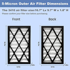4 Pack 5-Micron Outer Air Filter Replacement Compatible with WEN 3410, POWERTEC AF4000, Shop Fox W1830, Grizzly G0738 Air Filtration System for Workshop, Part 90243-027-2