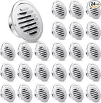 Zonon 24 Pcs Stainless Steel Soffit Vents 4 Inch Round Dryer Vent Cover with Mesh Screen for Home Outdoor Bathroom Wall Ceiling Outside Exterior Exhaust (Silver)