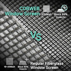 Premium Window Screen Replacement DIY KIT 39" 51" Blocks Rain, Pet Scratch, Pollen, Fine Dust 99%, 30Mesh Durable New Material, DIY Tools Included (39in X 190in-Magnet KIT)