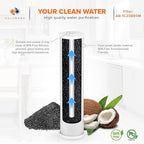Aquaboon 4,5 x 20 inch Carbon Filter Cartridge - 5 Micron Coconut Shell CTO Filter - Whole House Well Water Filtration - Matches DB20P, CTO20BB, Pentek FLOPLUS-20BB, 155312-43, CBC-20BB (2 Pack)