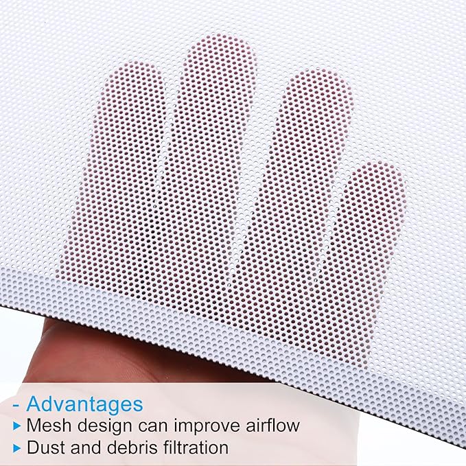 PATIKIL 5.5"x12" Magnetic Vent Cover, 6 Pack Floor Wall Air Registers Cover Strong Magnet Vent Screen Mesh for Blocking Hair Dust Debris, White