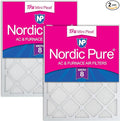 Nordic Pure 20x30x1 (Actual Size: 19 3/4 x 29 3/4 x 3/4) Tru Mini Pleat MERV 8 AC Furnace Air Filters - 2.5X More Media for Longer-Lasting, High-Efficiency Filtration - 2 Pack