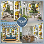 Lemon Outdoor Curtains for Patio Lemons in Baskets Summer Tropical Plants Green Waterproof Outside Curtains with Grommet Top Weatherproof Curtain for Cabana Pergola Gazebo, 2 Pack, 54" W x 108" L