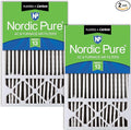 Nordic Pure 16x25x5 (Actual Size: 15 3/4 x 24 3/4 x 4 3/8) Honeywell Replacement Air Filters MERV 13 Plus Carbon 2 Pack
