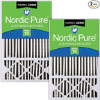 Nordic Pure 16x25x5 (Actual Size: 15 3/4 x 24 3/4 x 4 3/8) Honeywell Replacement Air Filters MERV 13 Plus Carbon 2 Pack