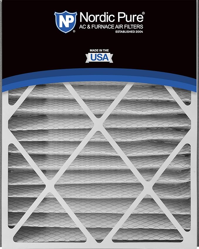 Nordic Pure 20x25x5 (Actual Size: 19 3/4 x 24 1/4 x 4 7/8) Air Bear Replacement 266649-102 MERV 13 Air Filters 4 Pack