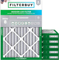 Filterbuy 20x21x2 Air Filter MERV 8 Essential Dust & Allergy Defense (6-Pack), Electrostatic Pleated HVAC AC Furnace Filters Replacement, Made in USA (Actual Size: 20.00 x 21.00 x 1.75)