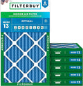 Filterbuy 16x24x2 Air Filter MERV 13 Optimal Smoke & Allergy Defense (6-Pack), Electrostatic Pleated HVAC AC Furnace Filters Replacement, Made in USA (Actual Size: 15.38 x 23.38 x 1.75)