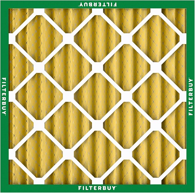 Filterbuy 25x25x2 Air Filter MERV 11 Superior Pet & Allergy Defense (4-Pack), Electrostatic Pleated HVAC AC Furnace Filters Replacement, Made in USA (Actual Size: 24.50 x 24.50 x 1.75)