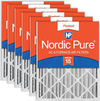 Nordic Pure 20x25x4 (Actual Size: 19 1/2 x 24 1/2 x 3 5/8) Pleated MERV 15 Air Filters 6 Pack
