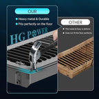 Floor Register 4 x 10 Inch, HG Power Heavy Duty Floor Vent Covers for Home with Screen Net, Adjust Metal Rust Proof Finish Air Vent for Kitchen, Heat, Office