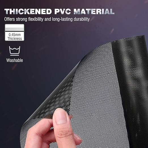MoKo 400x300mm DIY PC Case Dust Mesh Filter, [2 Pack] PVC Dustproof Magnetic Dust Filter Cover, PC Mesh Grill with Magnetic Frame Strip Computer Cooler Fan Dust Filter for Computer PC Case, Black