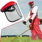 Amylove 6 Pcs Safety Face Shield with Mesh Weed Whacking Face Shield Masks Chainsaw Gardening Weed Mover Protection (Red)