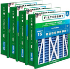 Filterbuy 20x25x5 Air Filter MERV 13 Optimal Smoke & Allergy Defense (4-Pack), Electrostatic Pleated HVAC AC Furnace Filters Replacement for Honeywell Return Grille (Actual Size: 18.38 x 23.38 x 3.69)