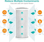 SimPure Whole House Water Filter Cartridges 5 Micron 10" x 4.5" CTO+GAC/KDF 2-Stage Carbon and Heavy Metal Filter Set, for DB10C-2KDF, DB10P, WGB21B-KS, FC15B, FG15B-KS, 2 Sets