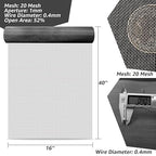 16x40 Inch Wire Mesh Roll, 20 Mesh Stainless Steel Mesh, Never Rust Sturdy Metal Mesh Screen for DIY Projects, Vent, Cage, Garden, Window Screen, Filter Mesh