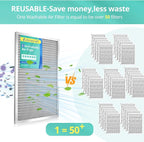 16x20x1 Electrostatic Air Filter, Washable & Reusable Aluminum AC/HVAC Furnace Filter, MERV 8, Permanent Air Filter,Breathe Fresher,Home And Office(Actual Size:19.75"x15.5"x0.86")