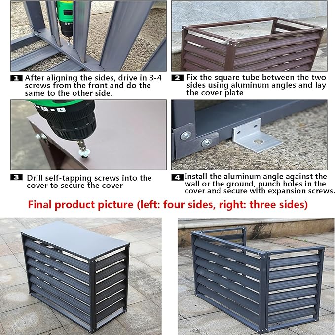 Outdoor air conditioning fence, multifunctional air conditioning privacy screen, outdoor air conditioning hidden protective cover, sturdy and durable,easy to install,suitable for gardens and balconies
