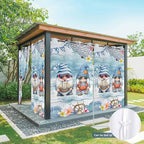 Ocean Gnome Outdoor Curtains for Patio Summer Marine Plumeria Shell Wood Blue Waterproof Outside Curtains with Grommet Top Weatherproof Curtain for Cabana Pergola Gazebo, 1 Panel, 54" W x 108" L