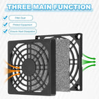 PATIKIL 70mm Fan Filter Grill, 6 Pcs Plastic Ventilation Dustproof Grill Cover Cooling Ventilator with Screws for Industry Workshop Computer Case Refrigerators Air Conditioning, Black