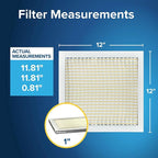 Filtrete 12x12x1 Air Filter, MPR 300, MERV 5, Clean Living Basic Dust 3-Month Pleated 1-Inch Air Filters, 6 Filters