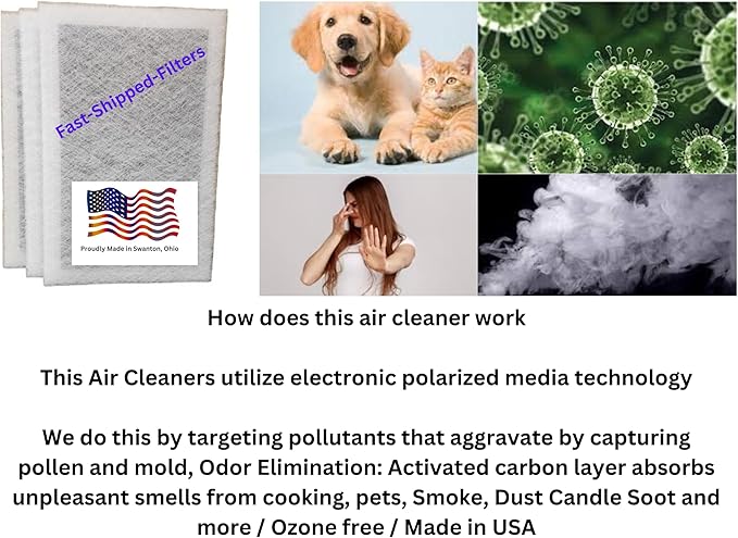 Fast-Shipped-Filters 3 Pack 20x20 Replacement Filter Pads Designed to Fit MicroPower guard Air Cleaner Refill White