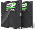 PuroAir MegaFilter - 20x24x1 Air Filter MERV 13 Activated CarbonTech Defense - Heavy Duty 3 Layer Furnace Filters Allergens, Pollen, Dust, Pet Dander, Smoke, Odors - HVAC Air Filter 20x24x1 (2-Pack)