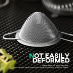 Homestia 3.3" Fine Mesh Strainer for Kitchen, 304 Stainless Steel Cocktail Sieve Sifters For Food, Liquid Drink Strainers Cup for Tea, Rice, Oil, Noodles, Fruits, Vegetables (Silver)