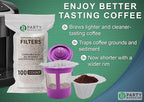 PARTY BARGAINS 300 Compact White Coffee Filter Liners – Disposable, Compatible with Keurig Brewers & K-Cup Reusable Pods, Single-Serve Paper Filters