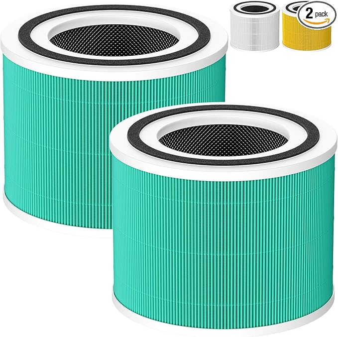 2 Pack 14 True HEPA Toxin Absorber Replacement Filter Compatible with 240 Air Purifier, 3-in-1 True HEPA Filter Replacement with HP-14 Activated Carbon Filter, Green