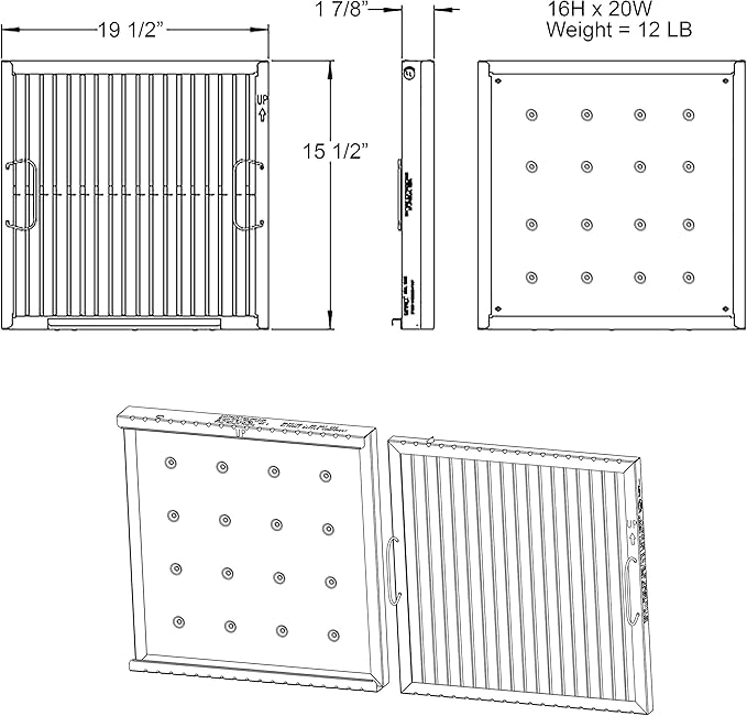 Captrate COMBO Stainless Steel Baffle Restaurant Hood Filter, (16" High x 20" Long)