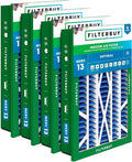 Filterbuy 16x25x5 Air Filter MERV 13 Optimal Smoke & Allergy Defense (4-Pack), Electrostatic Pleated HVAC AC Furnace Filters for Honeywell Return Grille (Actual Size: 14.38 x 23.38 x 3.69)