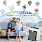 LINNIW TZ-K2 Replacement Filter Compatible with ToLife Air Purifier TZ-K2, 3-in-1 Filtration Systemwith Activated Carbon & Pre-filter, TZ-K2-A replacement filter, 2 Pack