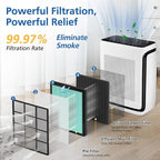 Vital 200S-P Smoke Absorb Replacement Filter Compatible with LEVOIT Vital 200S Air Purifier, 4-in-1 HEPA Activated Carbon 200S Filter, Vital 200S-RF-SR (LRF-V201-BUS), 2 Pack, Blue
