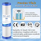 KDF-20BB & GAC Carbon Water Filter, 20'' x 4.5'' Whole House Heavy Duty Radial Flow Filter Replacement Cartridge with Kinetic Degradation Fluxion(KDF) & Granular Activated Carbon (GAC)