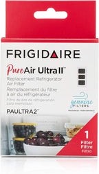 FRIGIDAIRE PAULTRA2 Pure Air Ultra II Refrigerator Air Filter with Carbon Technology to Absorb Food Odors, 3.8 Inch x 1.8 Inch, White