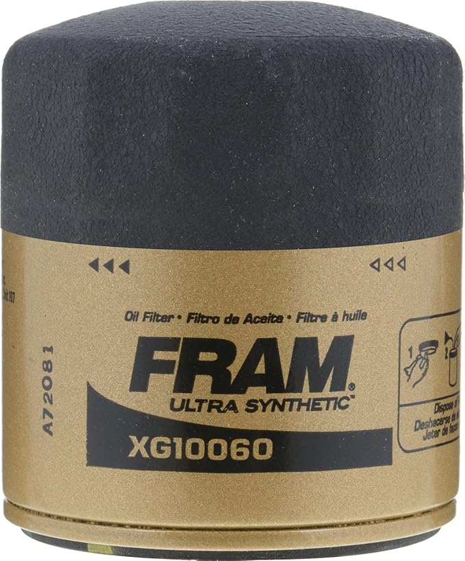 FRAM Ultra Synthetic Automotive Replacement Oil Filter, Designed for Synthetic Oil Changes Lasting up to 20k Miles, XG10060 with SureGrip (Pack of 2)