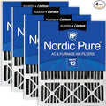 Nordic Pure 20x25x5 (Actual Size: 19 7/8 x 24 7/8 x 4 3/8) Honeywell Replacement Air Filters MERV 12 Plus Carbon 4 Pack